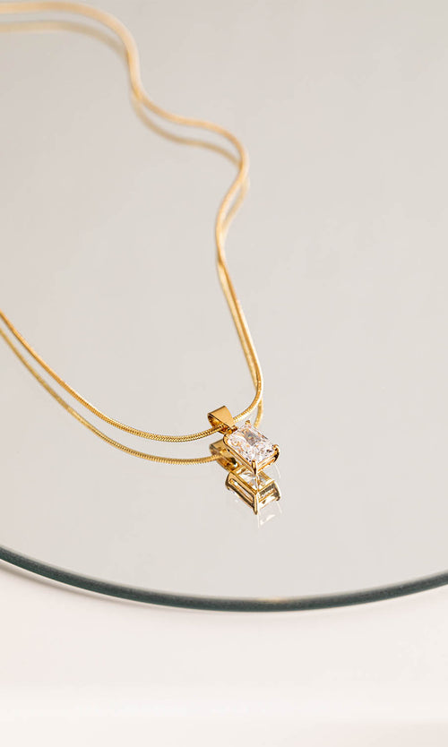 Paul Valentine Baguette Stone Necklace Valentinstagsangebot