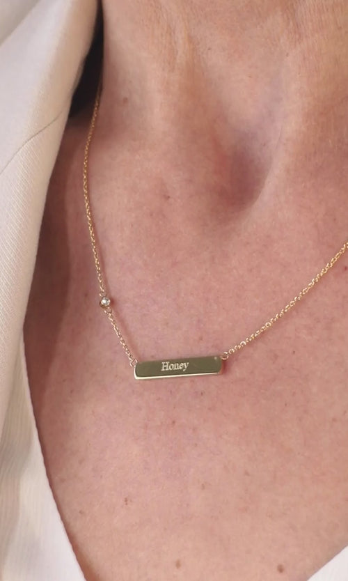 Paul Valentine Gravierbare Rectangle Halskette Begrenzt auf 3 Tage