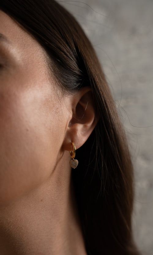 Paul Valentine Pure Heart Charm Hoops Lagerräumung