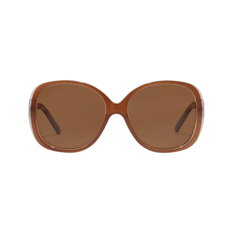 Pilgrim PARKER Retro-Oversized-Sonnenbrille, Hellbraun Schlussverkauf