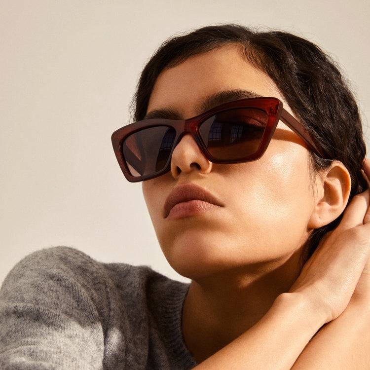 Pilgrim DAKOTA eckige Cat-Eye-Sonnenbrille braun Meist gekauft