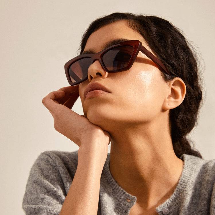 Pilgrim DAKOTA eckige Cat-Eye-Sonnenbrille braun Meist gekauft