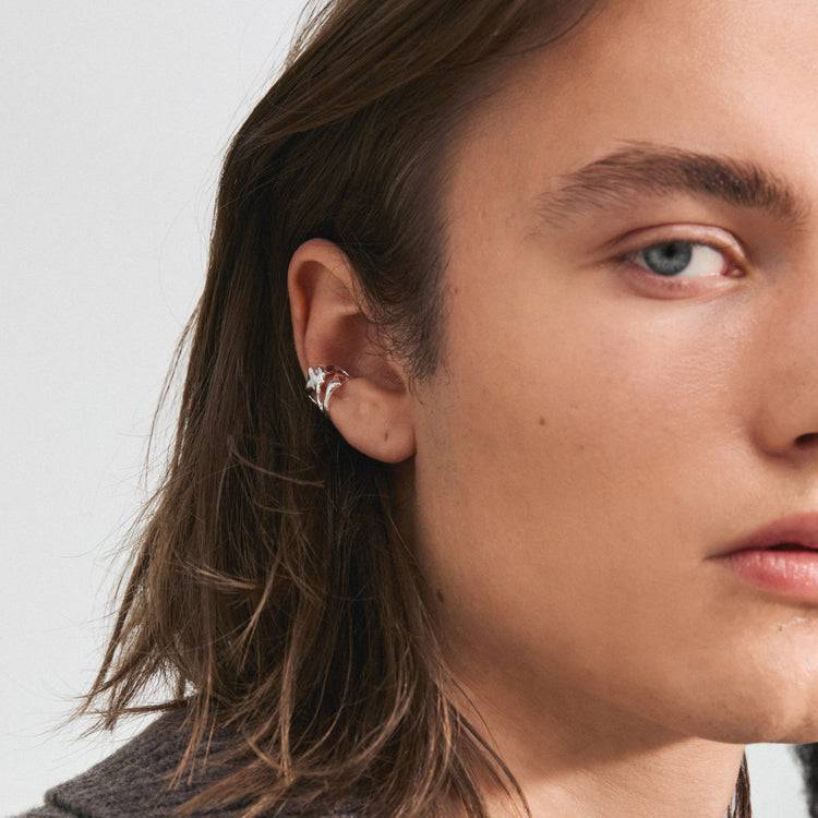 Pilgrim ZENA recycelter Ear Cuff versilbert Valentinstagsangebot