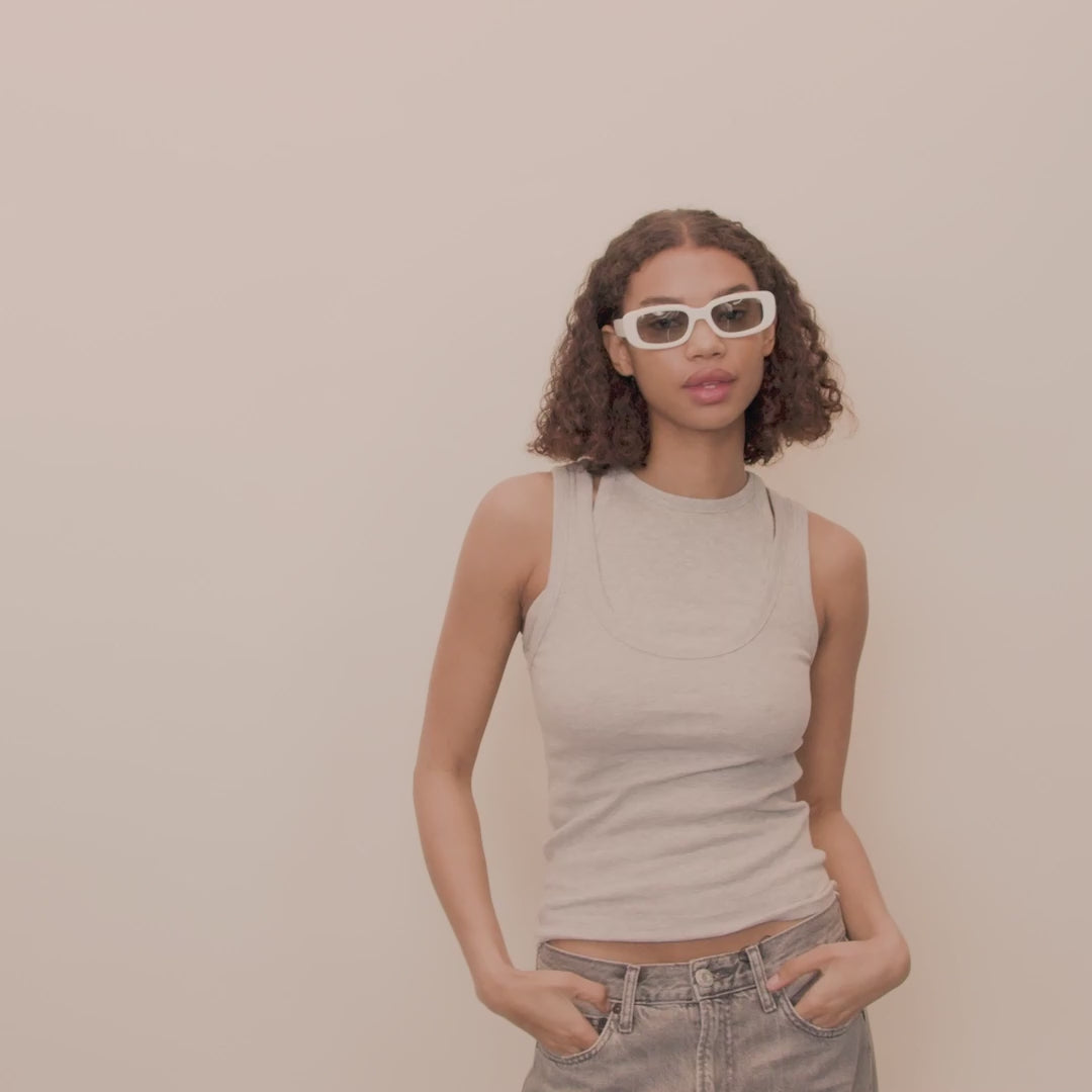 Pilgrim YANSEL Recycelte Sonnenbrille Weiß Angebote