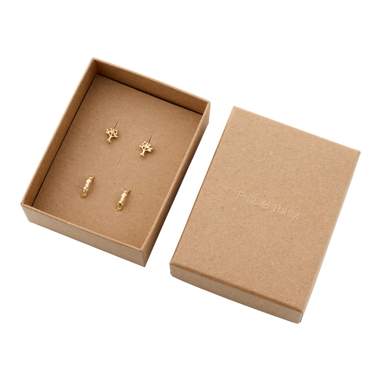Pilgrim PIPER recyceltes Geschenkset, 2-in-1-Set, vergoldet Günstiger Verkauf
