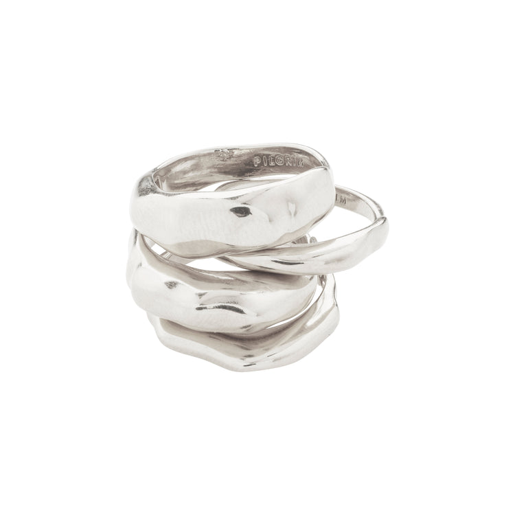 Pilgrim ASHER recycelte Ringe 4-in-1-Set versilbert Online Shopping