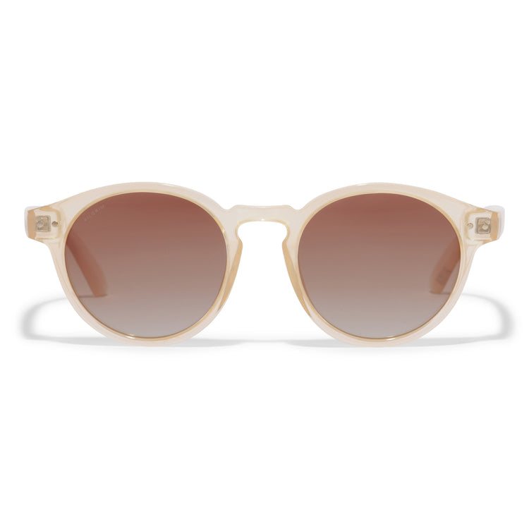 Pilgrim KYRIE klassische runde Sonnenbrille hellbeige Clearance-Verkauf
