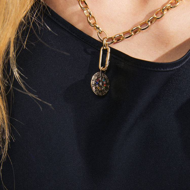 Pilgrim CHARM recycelter Horoskop-Anhänger, vergoldet Black Friday Preise