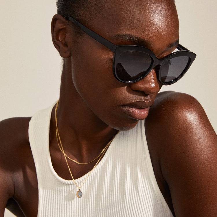 Pilgrim MARLENE recycelte Cat-Eye-Sonnenbrille schwarz Versandkostenfrei