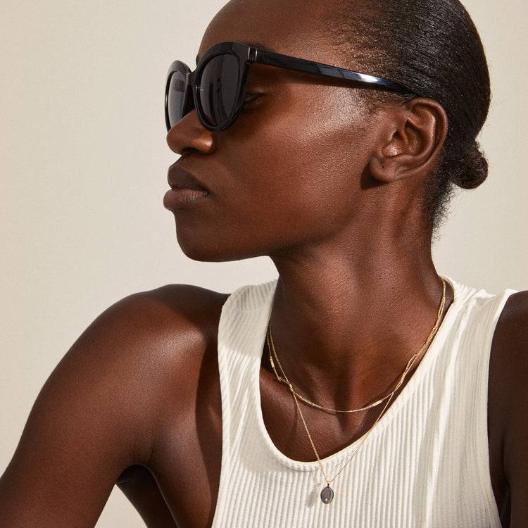 Pilgrim MARLENE recycelte Cat-Eye-Sonnenbrille schwarz Versandkostenfrei