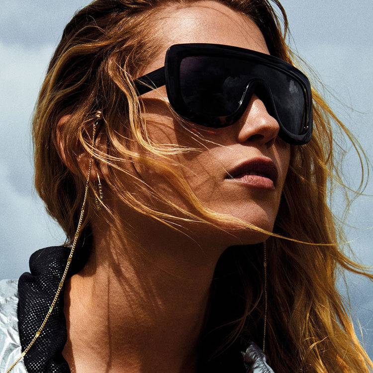 Pilgrim FIDELIA oversized Shield-Sonnenbrille, Schildpatt dunkel Black Friday