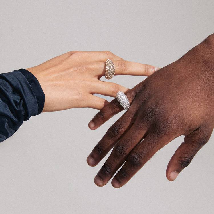 Pilgrim FOCUS recycelte Kristall Ring vergoldet Super Rabatt