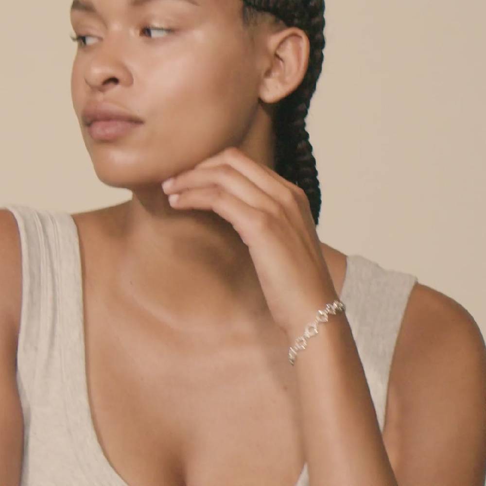 Pilgrim ROGUE recyceltes Halo-Kristall-Armband, versilbert Begrenzt auf 3 Tage
