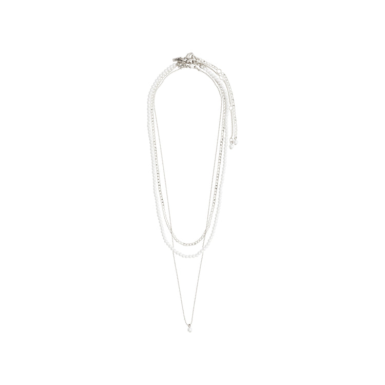 Pilgrim BAKER Halskette 3-in-1-Set, versilbert Kostenloser Versand