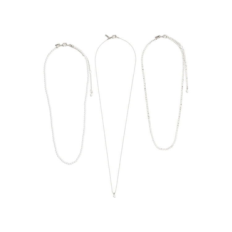 Pilgrim BAKER Halskette 3-in-1-Set, versilbert Kostenloser Versand
