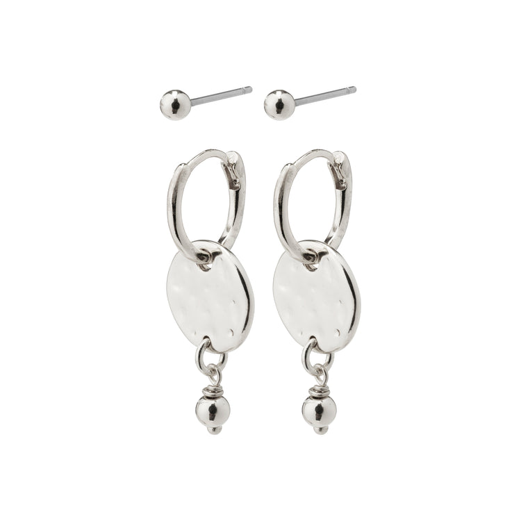 Pilgrim MSF Geschenkset, Münz-Hoops & Ohrstecker, versilbert Riesige Ersparnisse