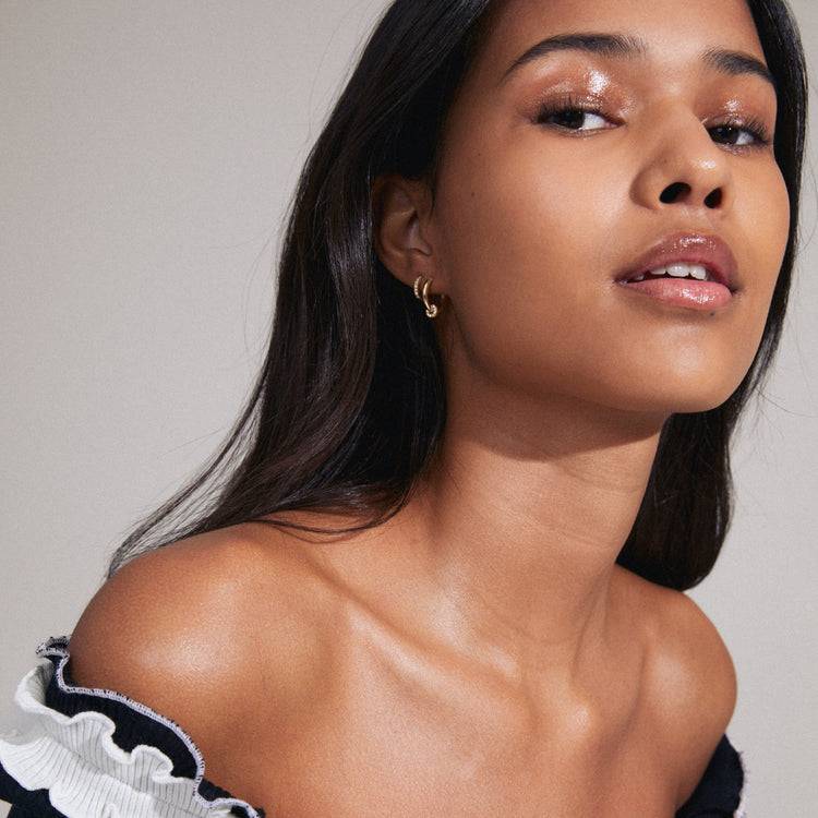 Pilgrim SCOTTIE recycelte Ohrringe 2-in-1-Set vergoldet Verkauf