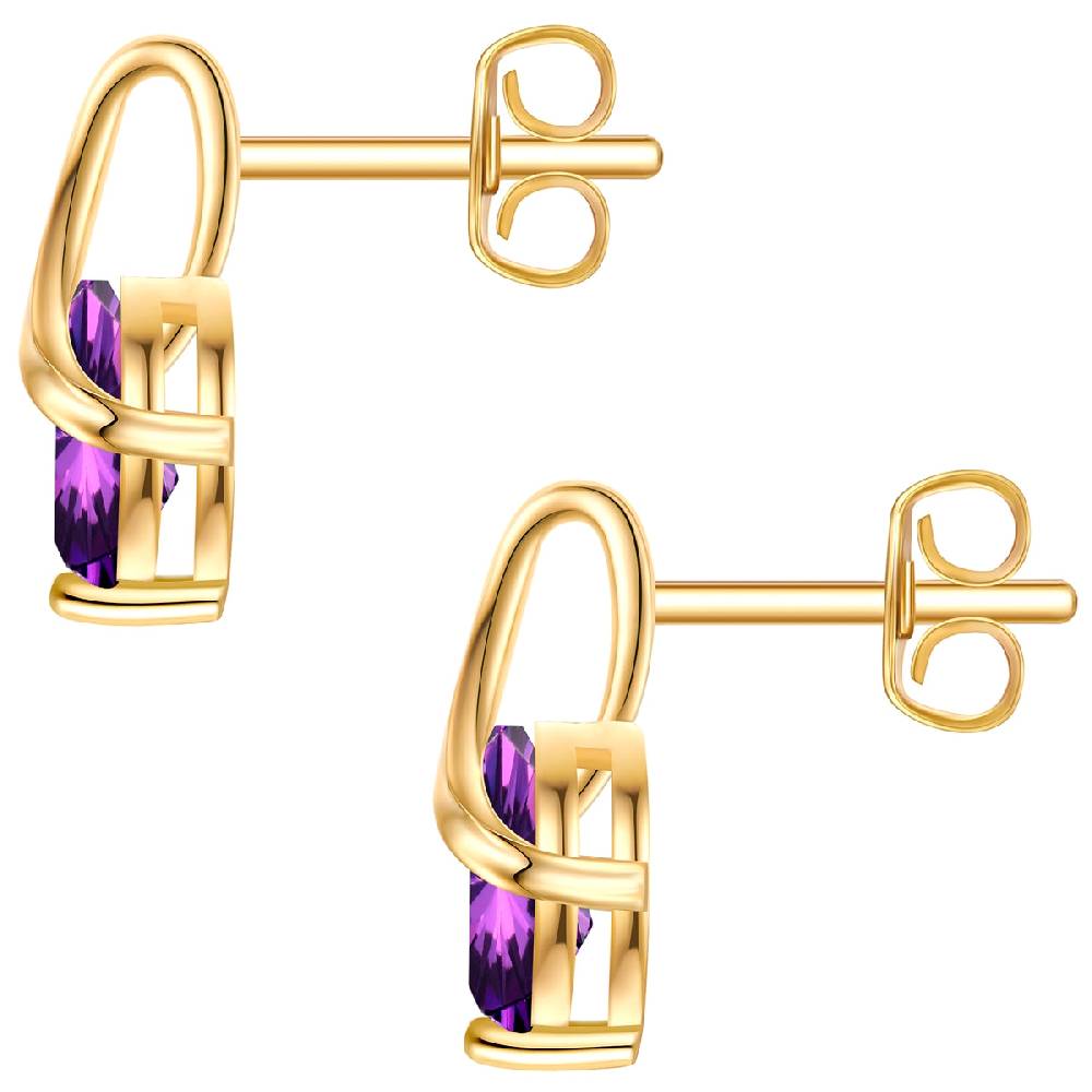 Rafaela Donata Ohrstecker Sterling Silber gelbgold Zirkonia violett Online Shopping