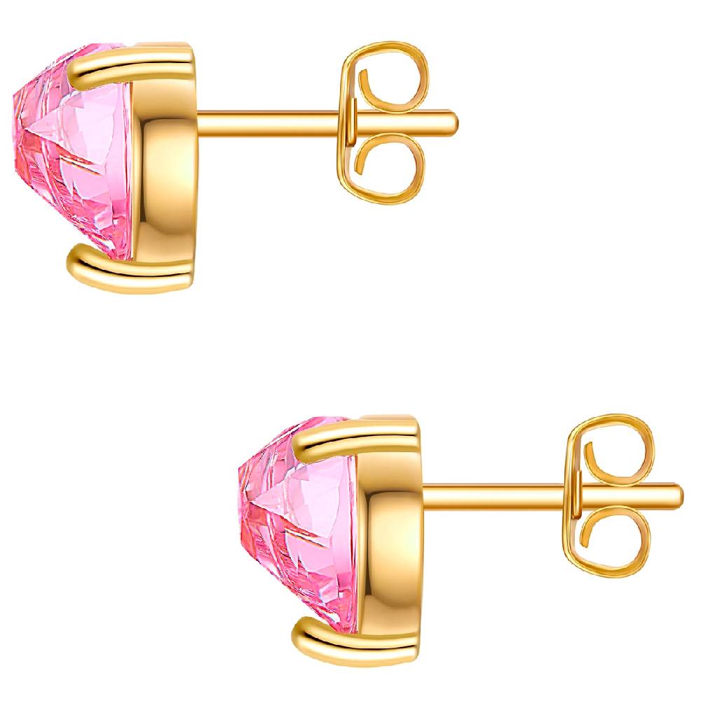 Rafaela Donata Ohrstecker Sterling Silber gelbgold Zirkonia rosa Preisnachlass