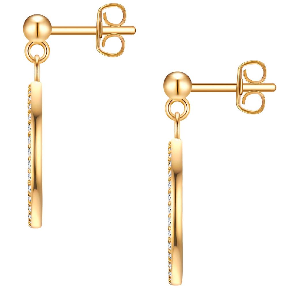 Rafaela Donata Ohrhänger Sterling Silber gelbgold Zirkonia weiß Discount Store für neue Produkte