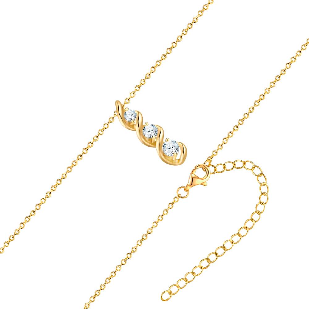Rafaela Donata Kette mit Anhänger Sterling Silber gelbgold Zirkonia weiß 50% Rabatt für begrenzte Zeit