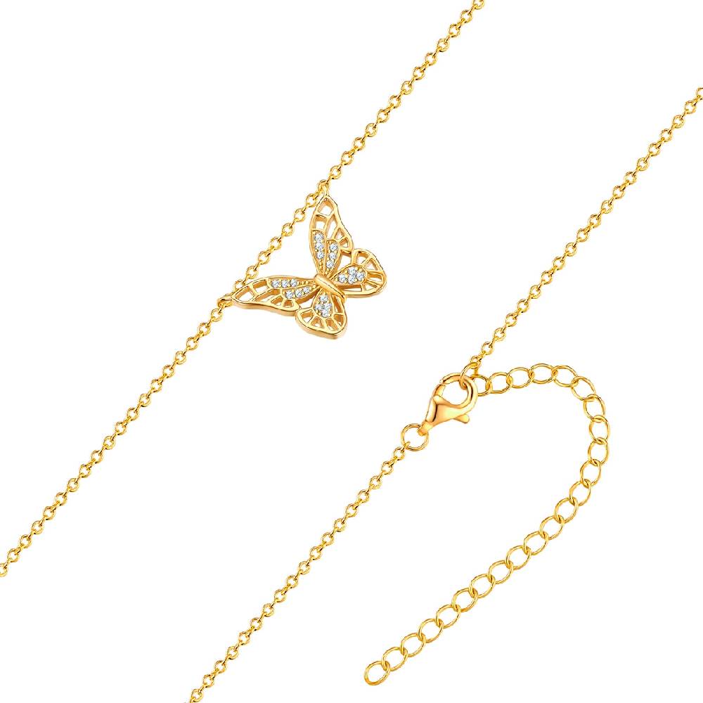 Rafaela Donata Kette mit Anhänger Sterling Silber gelbgold Zirkonia weiß Rabatte dieses Monats