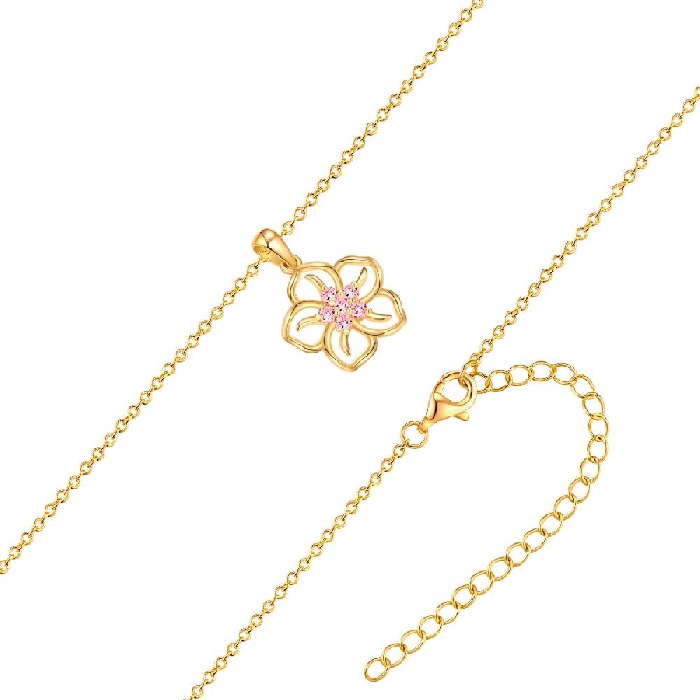 Rafaela Donata Kette mit Anhänger Sterling Silber gelbgold Zirkonia rosa Verkauf