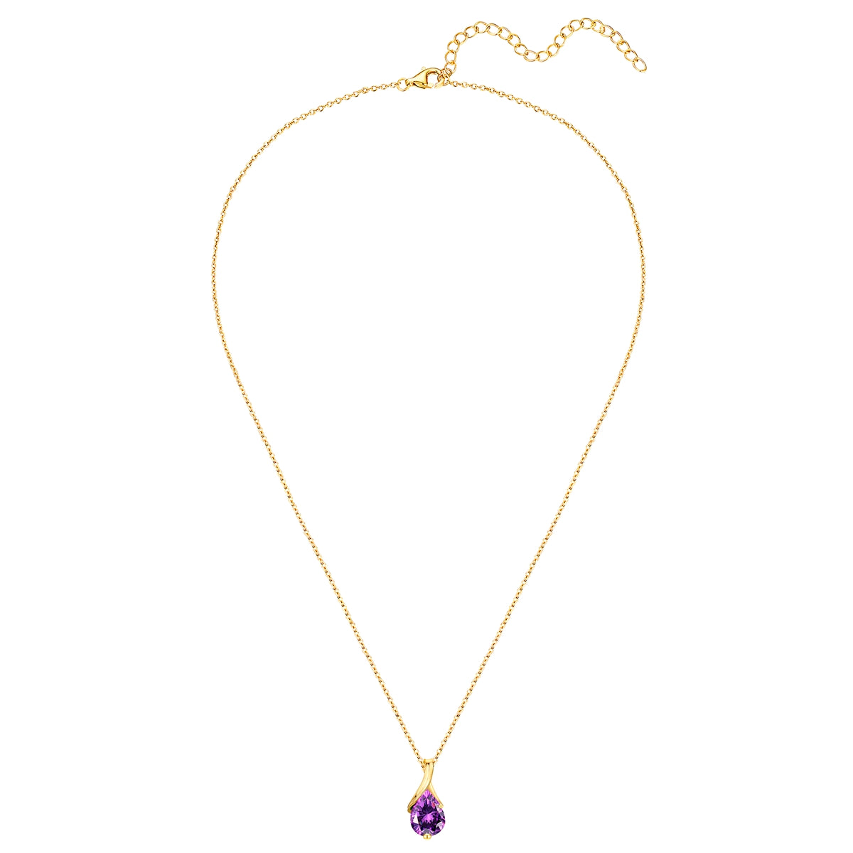 Rafaela Donata Kette mit Anhänger Sterling Silber gelbgold Zirkonia violett Angebote