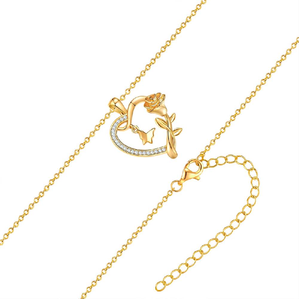 Rafaela Donata Kette mit Anhänger Sterling Silber gelbgold Zirkonia weiß Hotsell