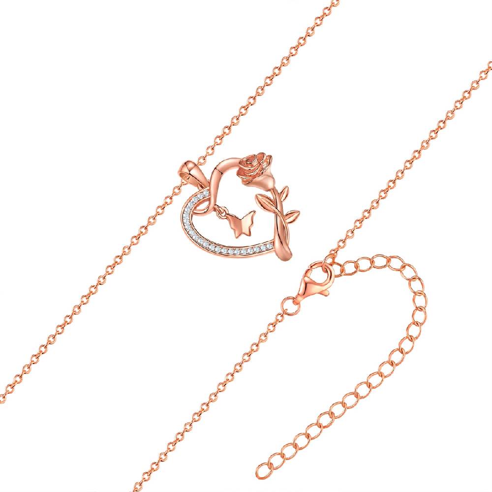 Rafaela Donata Kette mit Anhänger Sterling Silber roségold Zirkonia weiß im Angebot