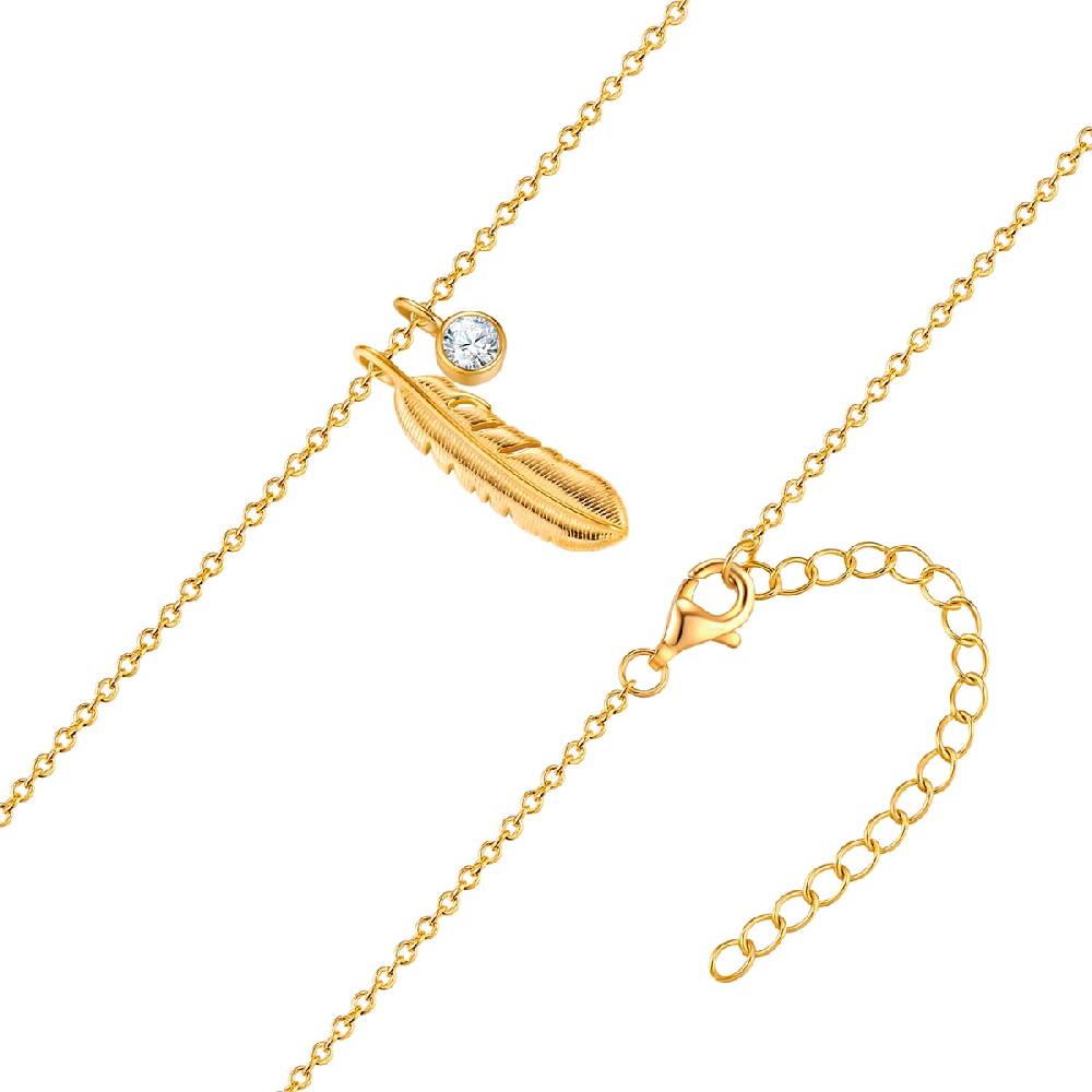 Rafaela Donata Kette mit Anhänger Sterling Silber gelbgold Zirkonia weiß Günstig kaufen