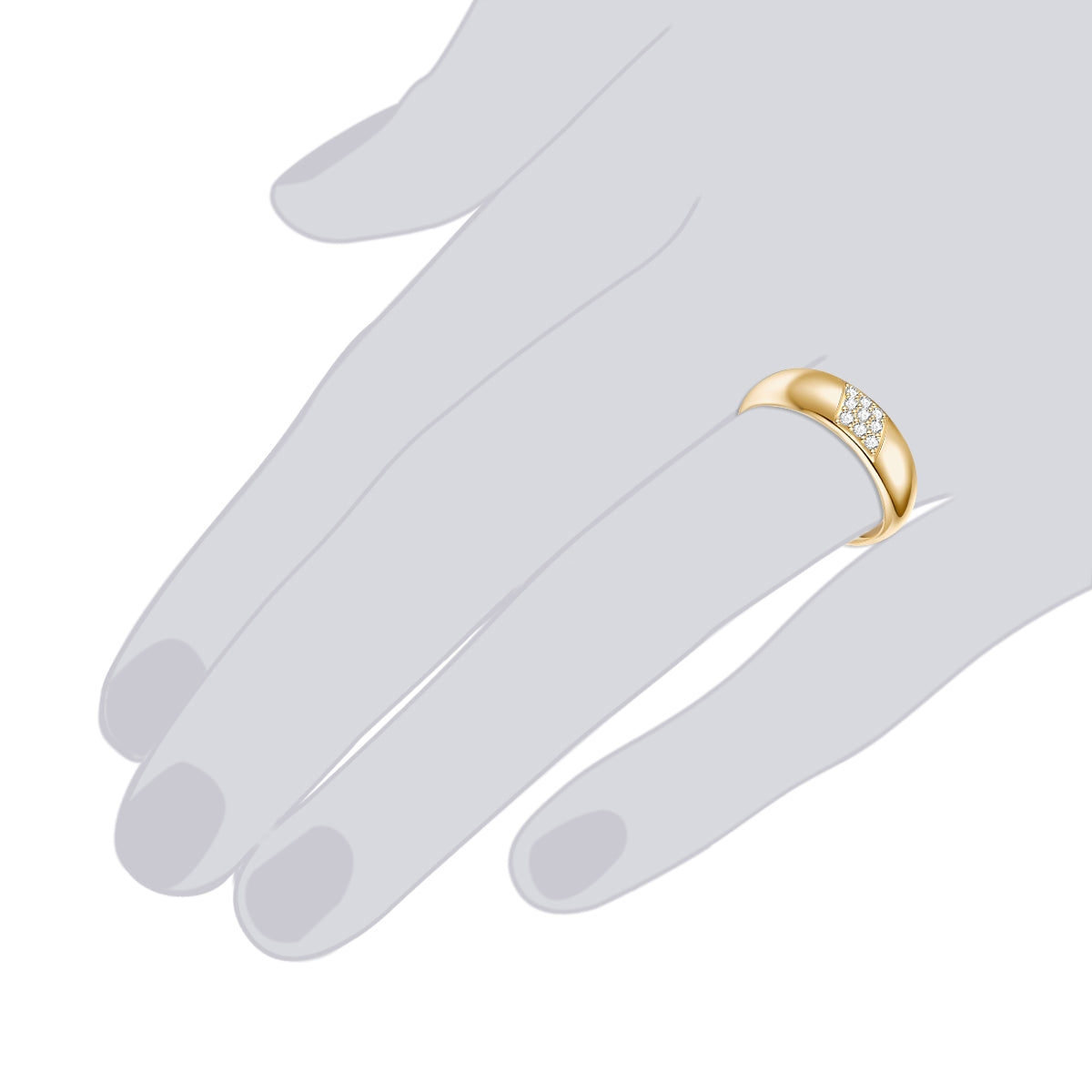 Rafaela Donata Ring Sterling Silber gelbgold Zirkonia weiß Sonderangebote