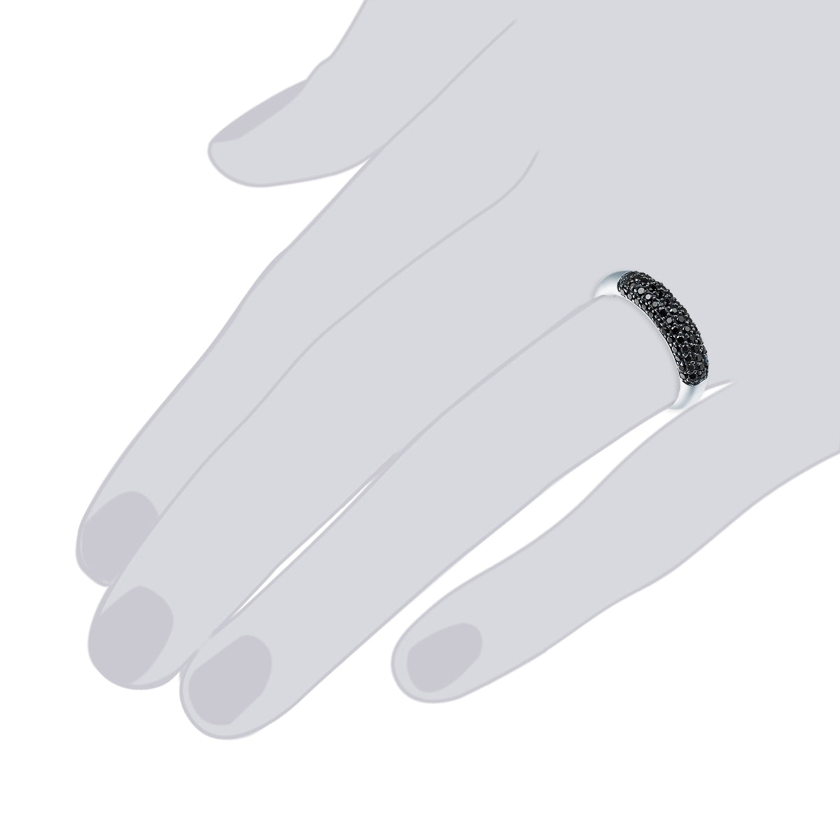 Rafaela Donata Ring Sterling Silber Zirkonia schwarz Riesige Ersparnisse