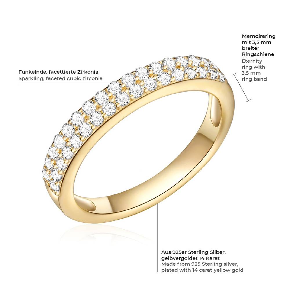 Rafaela Donata Ring Sterling Silber gelbgold Zirkonia weiß VIP-Rabatte