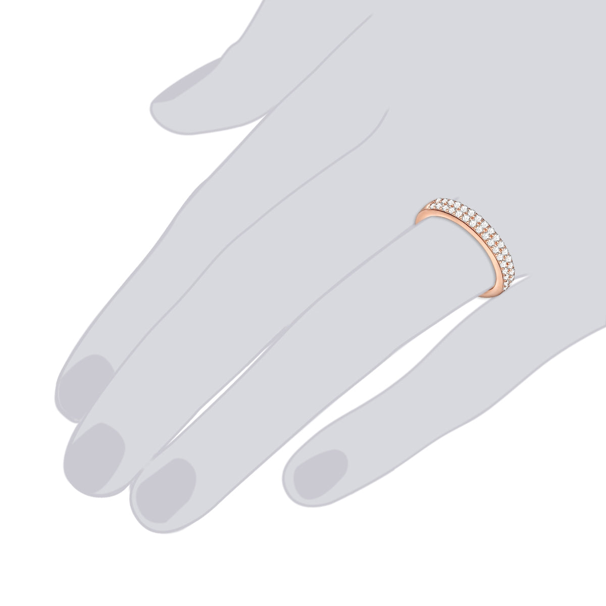Rafaela Donata Ring Sterling Silber roségold Zirkonia weiß Tiefpreis