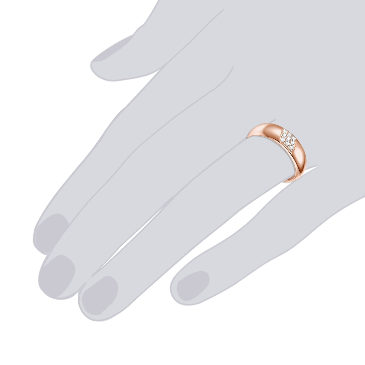 Rafaela Donata Ring Sterling Silber roségold Zirkonia weiß Begrenzte Freigabe