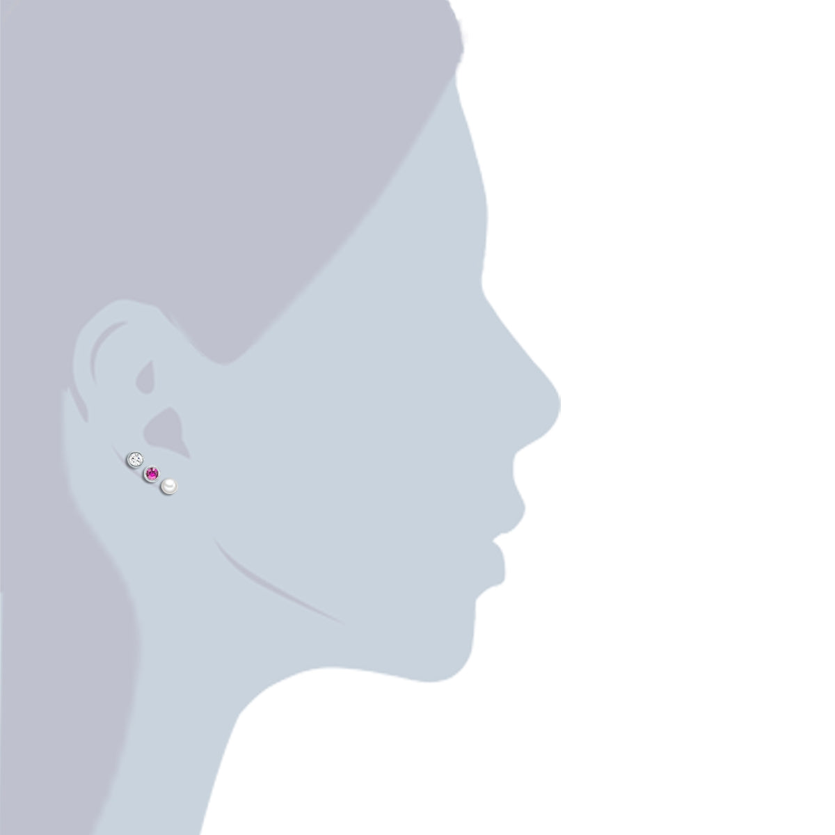Rafaela Donata 3er Set Ohrstecker Sterling Silber Süßwasser-Zuchtperle weiß verziert mit Kristallen von Swarovski® Bis zu 60% Rabatt