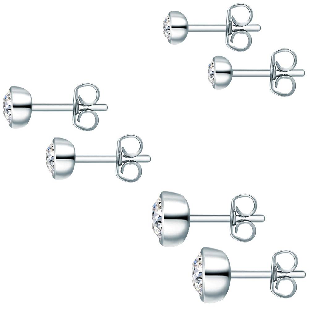Rafaela Donata 3er Set Ohrstecker Sterling Silber verziert mit Kristallen von Swarovski® weiß Sonderangebot der Fabrik