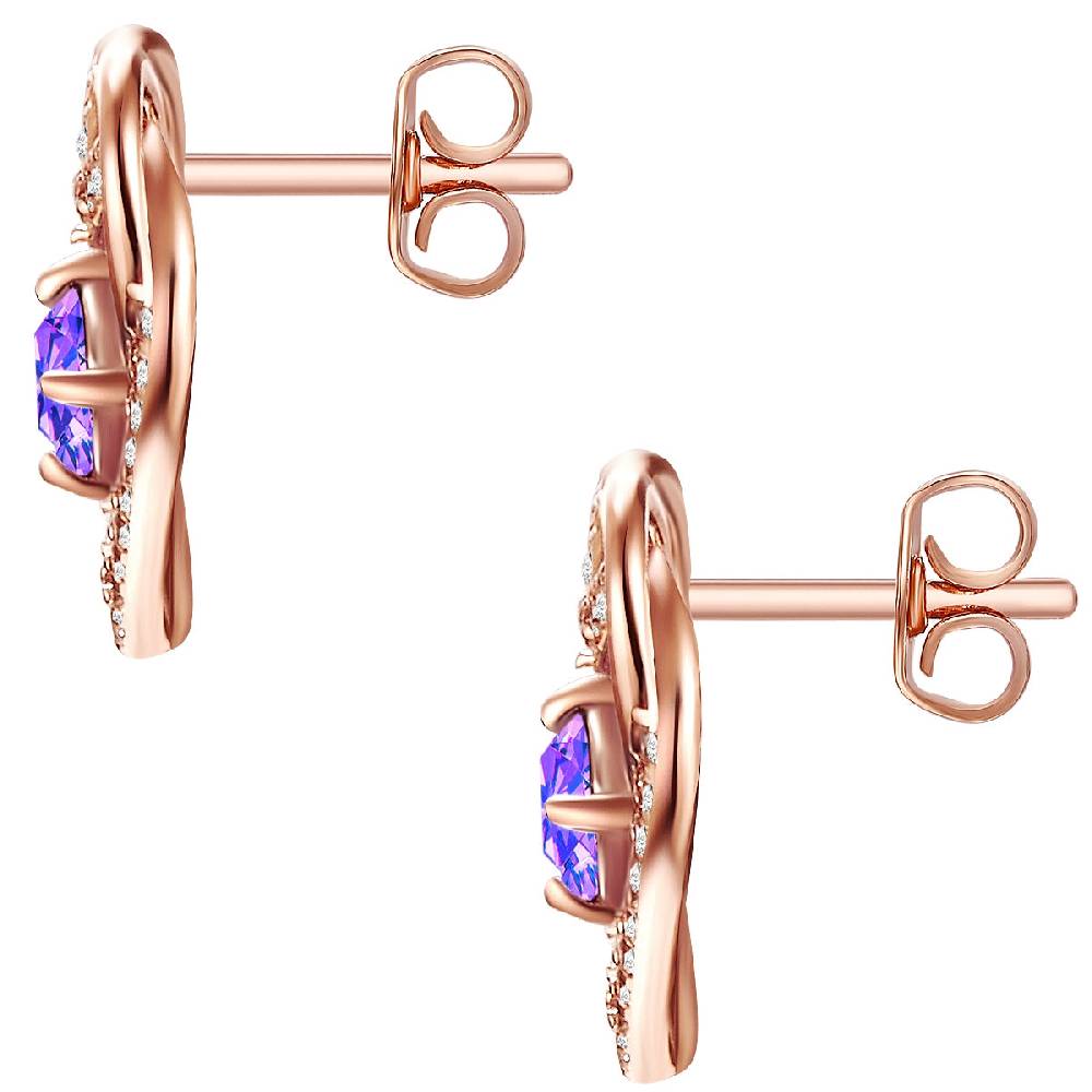 Rafaela Donata Ohrstecker Sterling Silber roségold verziert mit Kristallen von Swarovski® violet Zirkonia weiß Günstiger Verkauf