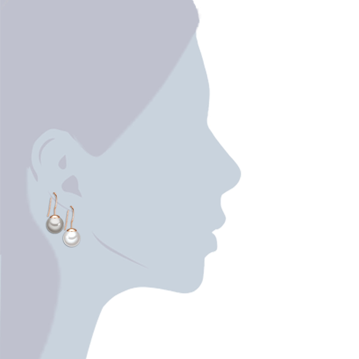 Rafaela Donata 2er Set Perlenohrhänger Sterling Silber roségold Muschelkernperle weiß silbergrau Blitzverkäufe