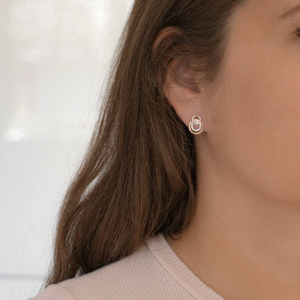 Rafaela Donata Ohrstecker Sterling Silber bi-Color Zirkonia weiß Limitierter Zeitrabatt