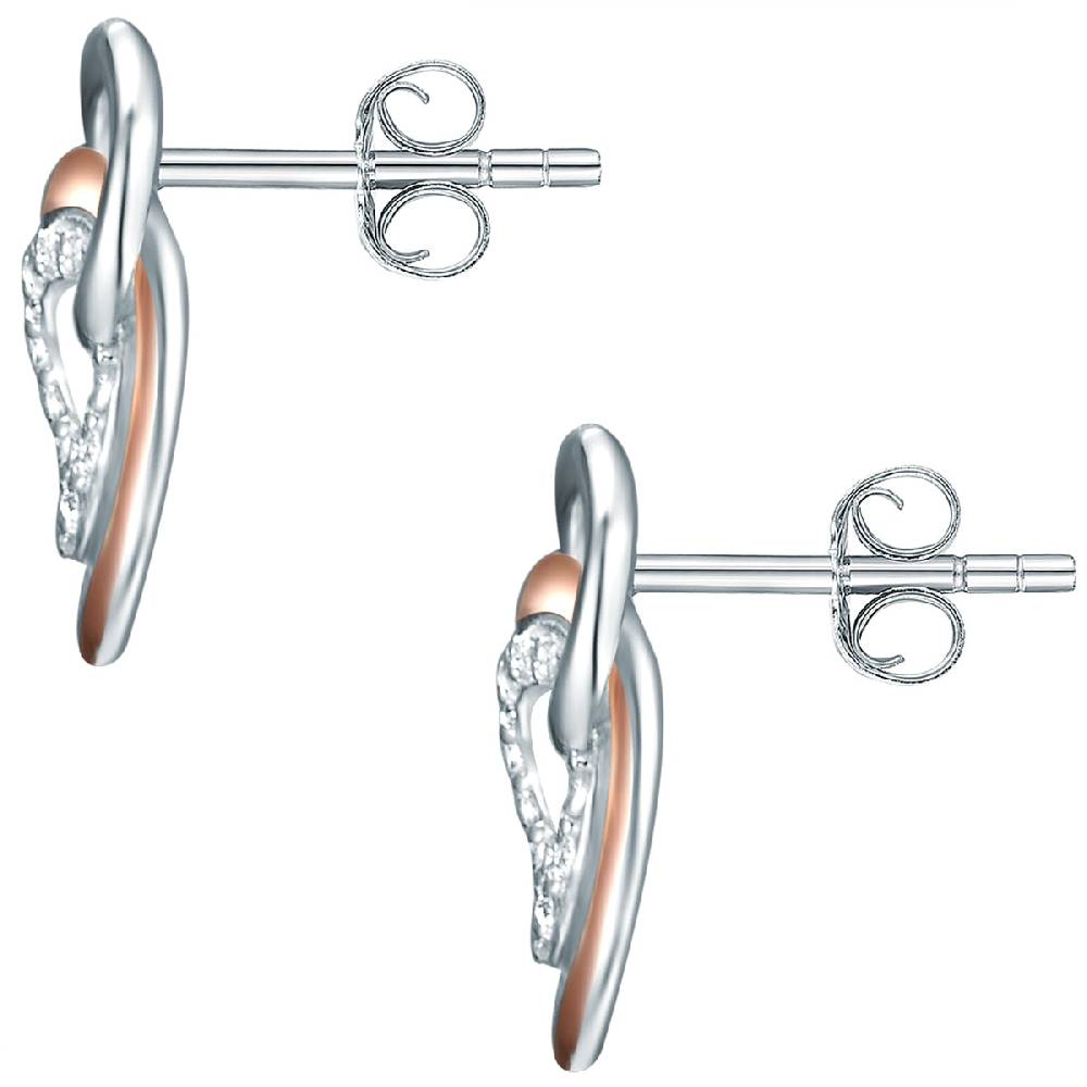 Rafaela Donata Ohrstecker Sterling Silber bi-Color Zirkonia weiß Limitierter Zeitrabatt