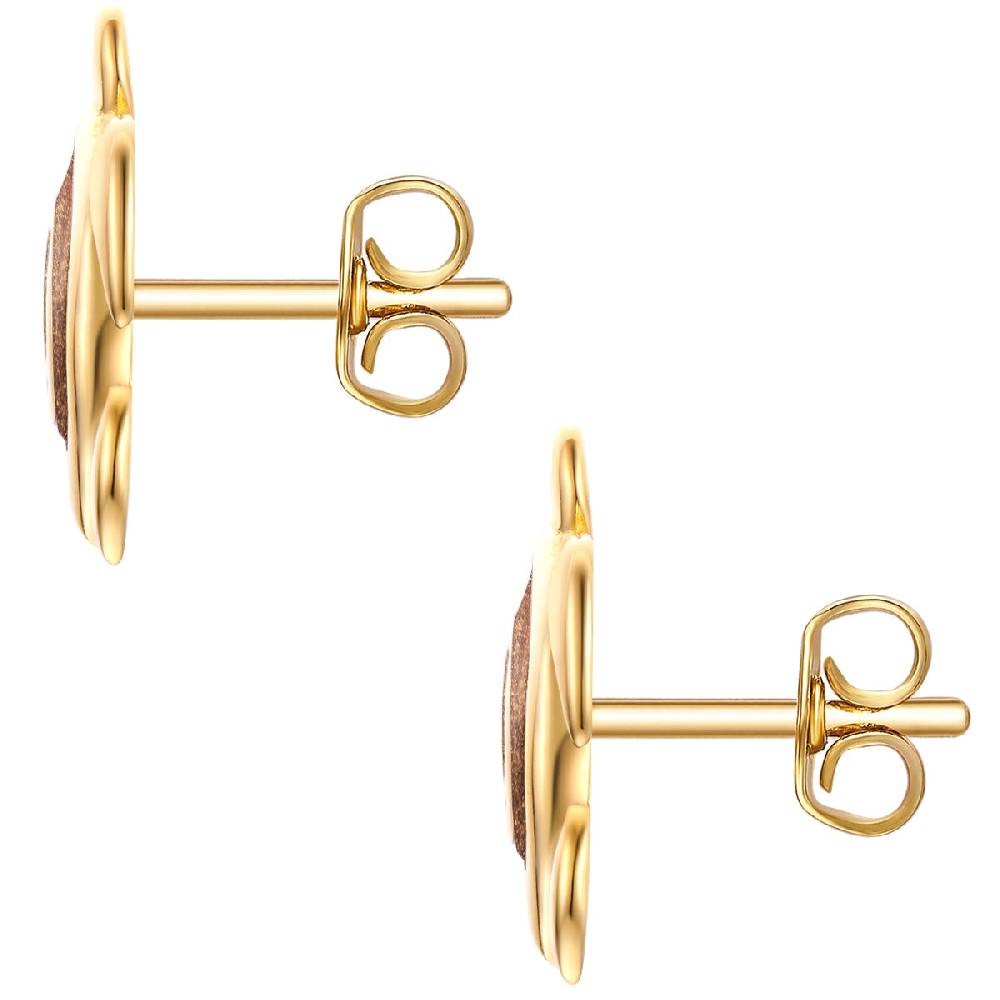 Rafaela Donata Ohrstecker Sterling Silber gelbgold Emaille braun Sonderangebot