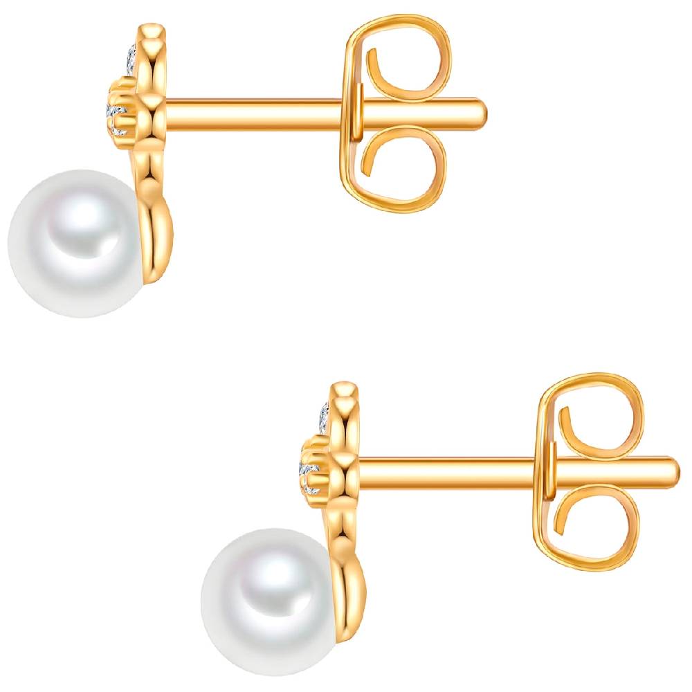 Rafaela Donata Ohrstecker Sterling Silber gelbgold Perle (synth.) weiß Weihnachtsangebot