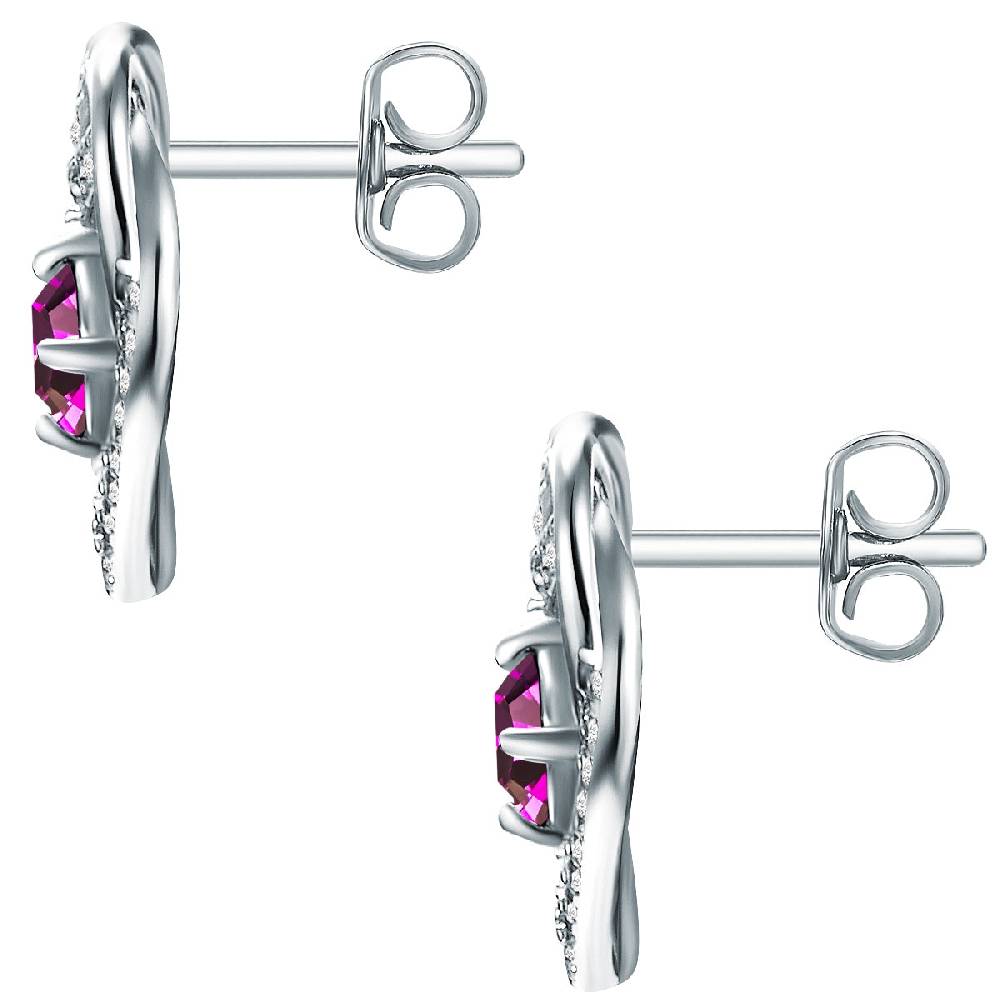 Rafaela Donata Ohrstecker Sterling Silber verziert mit Kristallen von Swarovski® amethyst Zirkonia weiß Jubiläumsangebot
