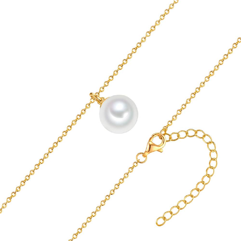 Rafaela Donata Kette mit Anhänger Sterling Silber gelbgold Muschelkernperle weiß Neuheiten