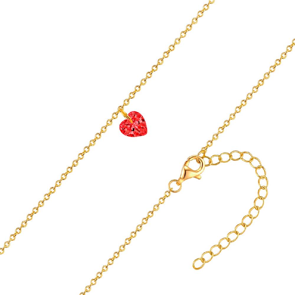 Rafaela Donata Kette mit Anhänger Sterling Silber gebgold Zirkonia rot Bestseller