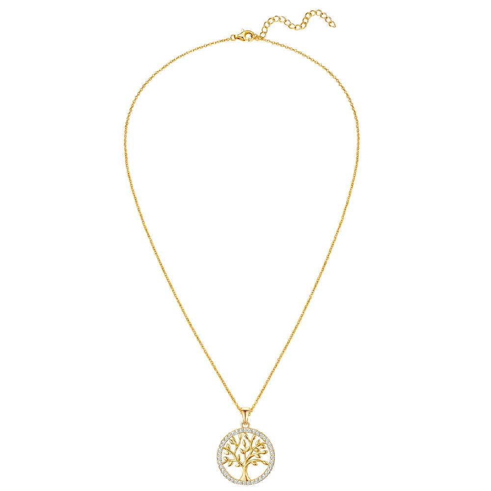 Rafaela Donata Kette mit Anhänger Sterling Silber gelbgold Zirkonia weiß Tägliche Deals