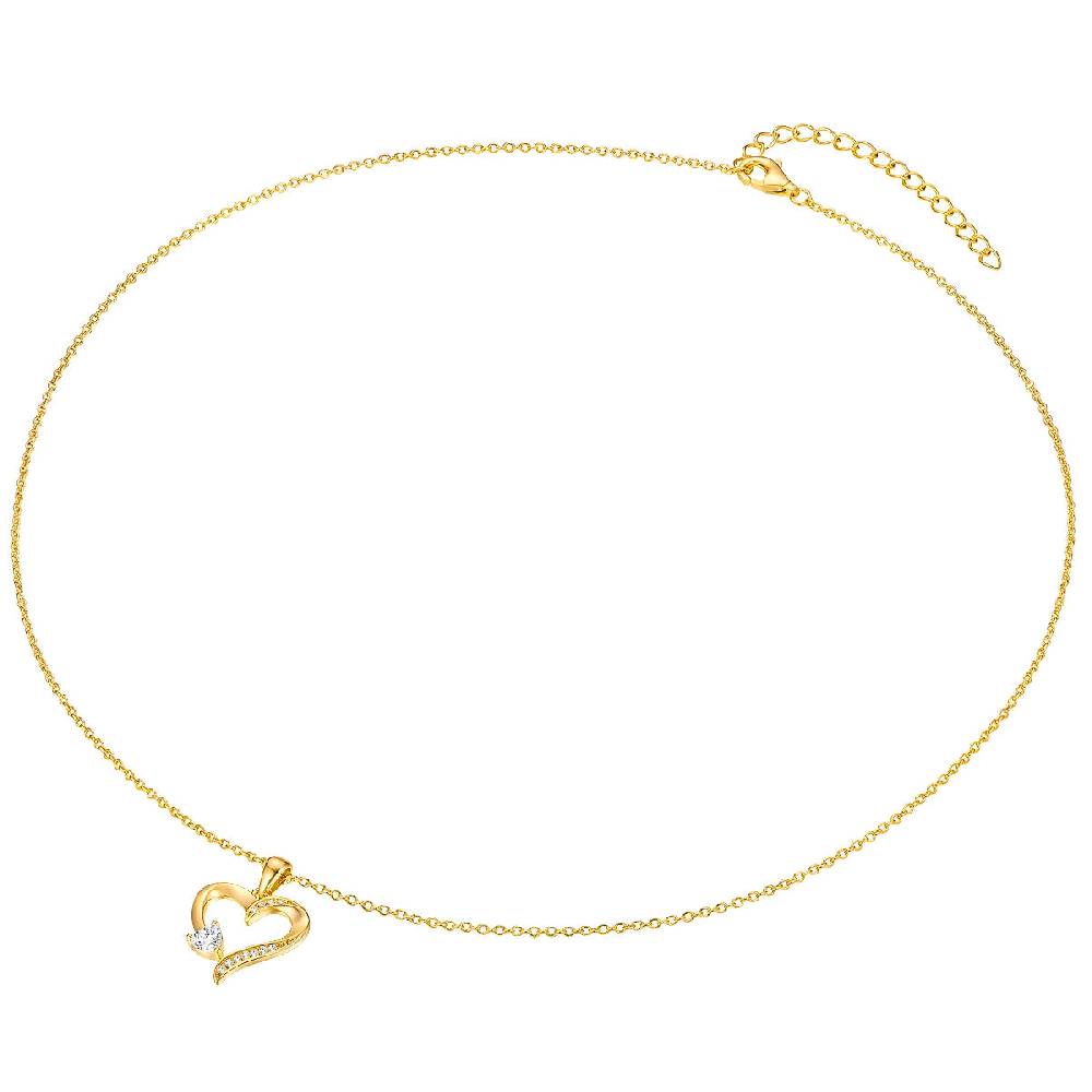 Rafaela Donata Kette mit Anhänger Sterling Silber gelbgold Zirkonia weiß Super Sparpreis