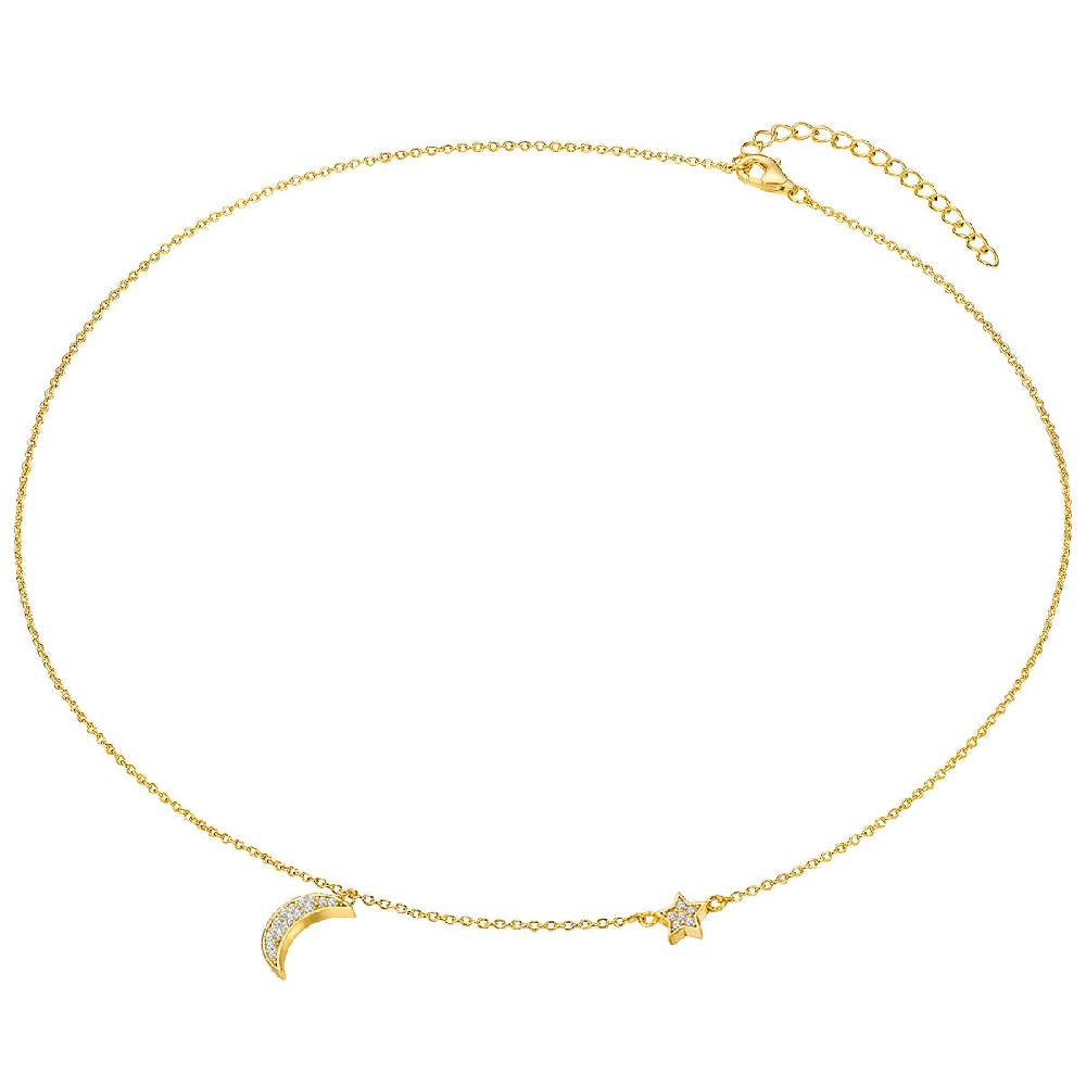 Rafaela Donata Kette mit Anhänger Sterling Silber gelbgold Zirkonia weiß Letzte 2 Tage